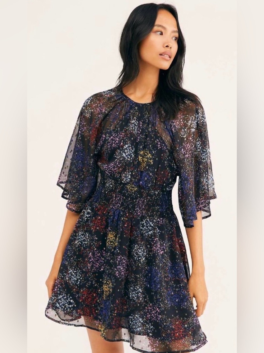 Free People Anna Chiffon Mini Dress